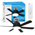 LumiFan™ – 2 - in - 1 Socket Fan with LED Light - 136:1410318LED;249:2000063051PCS - Black