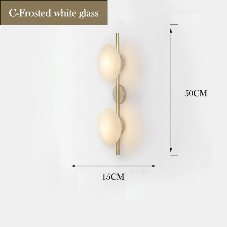 Taytum Wall Lamp Nordic Design Clear Glass Metal Body - C - Frosted White glass