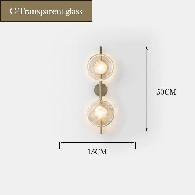 Taytum Wall Lamp Nordic Design Clear Glass Metal Body - C - Clear glass