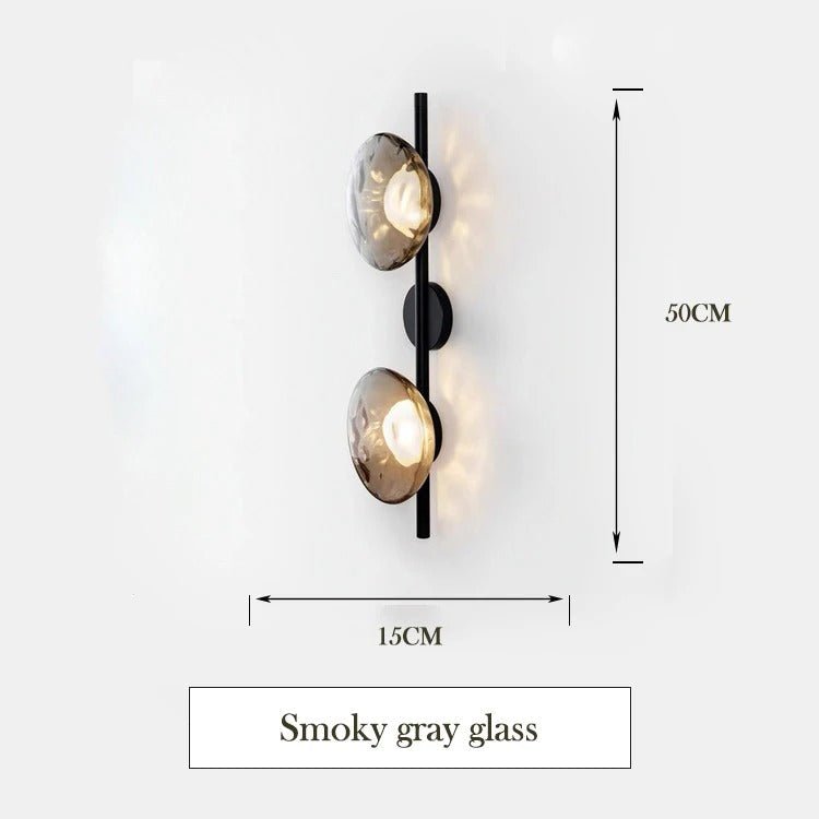 Taytum Wall Lamp Nordic Design Clear Glass Metal Body - C - Smoke grey glass