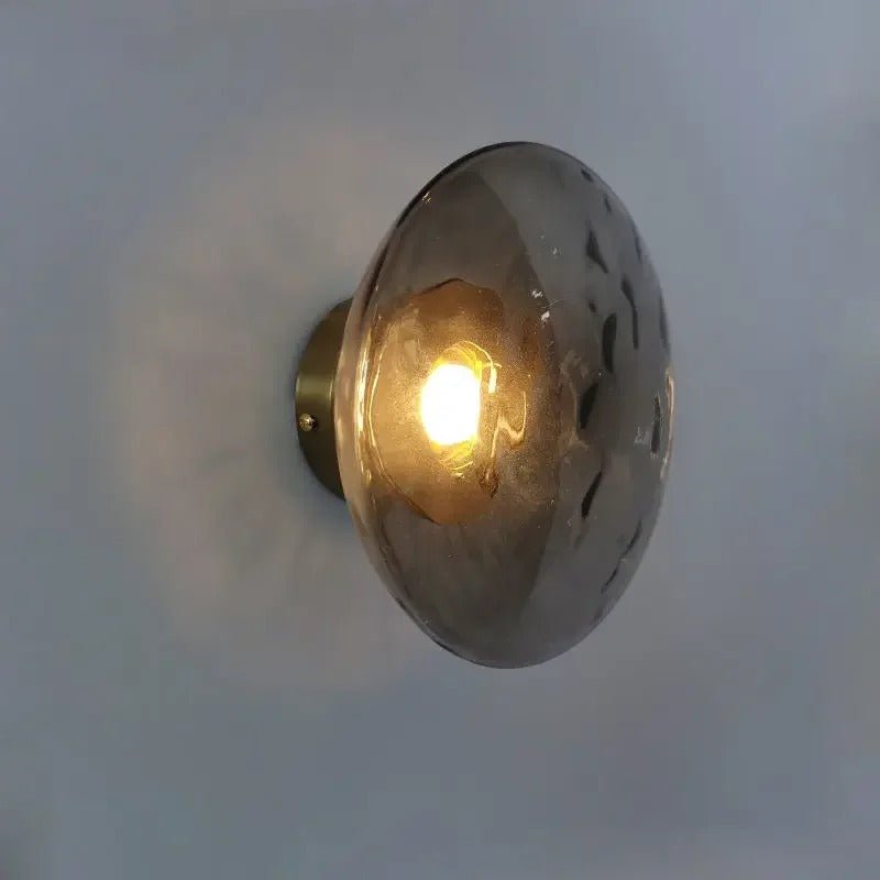 Taytum Wall Lamp Nordic Design Clear Glass Metal Body - A - Smoke grey glass - Gold base