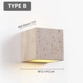 Vadalie Travertine Wall Lamp Minimalist Square Design - Type B