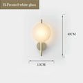 Taytum Wall Lamp Nordic Design Clear Glass Metal Body - B - Frosted White glass