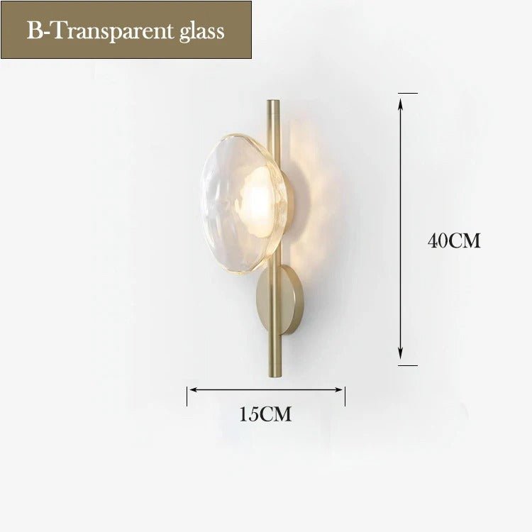 Taytum Wall Lamp Nordic Design Clear Glass Metal Body - B - Clear glass