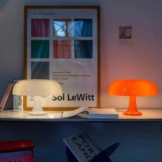Lucente Table Lamp Mushroom Inspired Shape Italian Retro - Orange