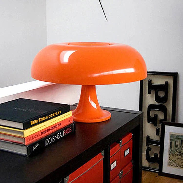 Lucente Table Lamp Mushroom Inspired Shape Italian Retro - White