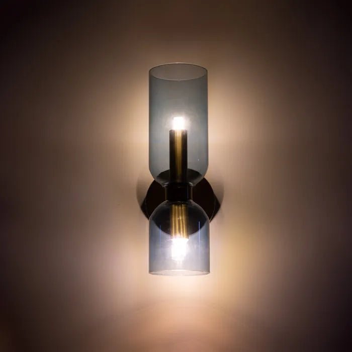 Bello Wall Lamp Two Glass Shades Energy Efficient LED - Blue