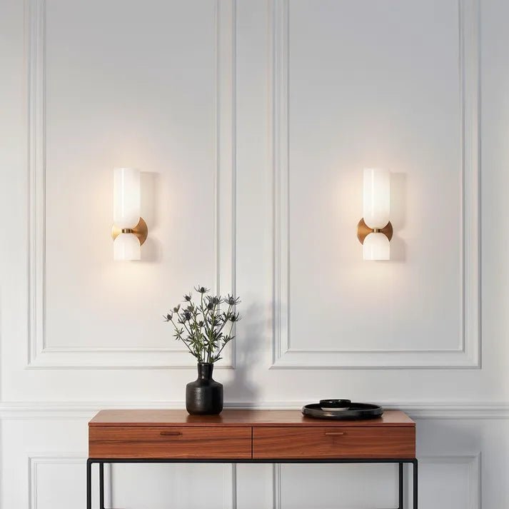 Bello Wall Lamp Two Glass Shades Energy Efficient LED - Clear