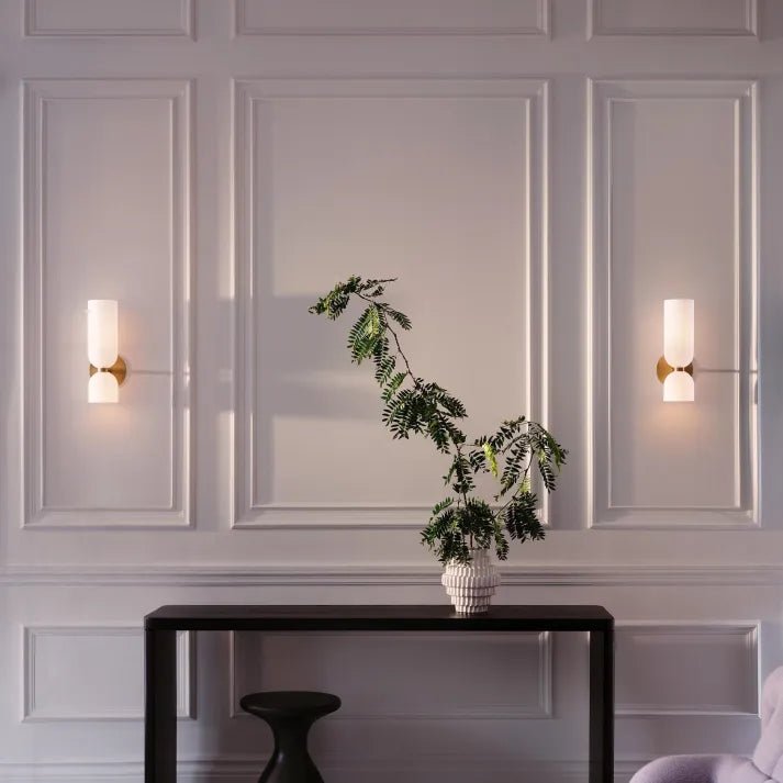Bello Wall Lamp Two Glass Shades Energy Efficient LED - Clear