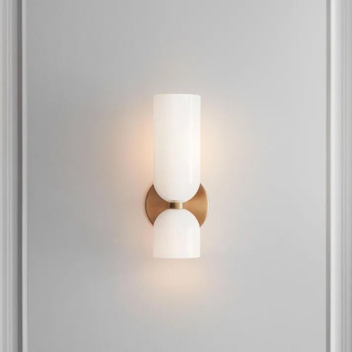 Bello Wall Lamp Two Glass Shades Energy Efficient LED - White